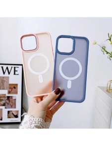 Bepansrat magnetiskt iPhone 13 MagSafe Color Matt Fodral - lila