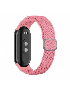 Flätad tygrem Xiaomi Mi Band 8 armbandsarmband - rosa