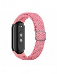 Flätad tygrem Xiaomi Mi Band 8 armbandsarmband - rosa