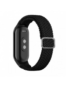 Flätad tygrem Xiaomi Mi Band 8 armbandsarmband - svart