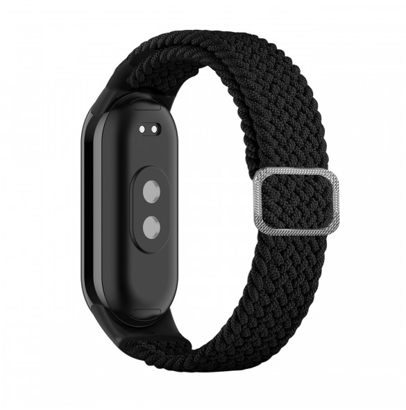 Flätad tygrem Xiaomi Mi Band 8 armbandsarmband - svart