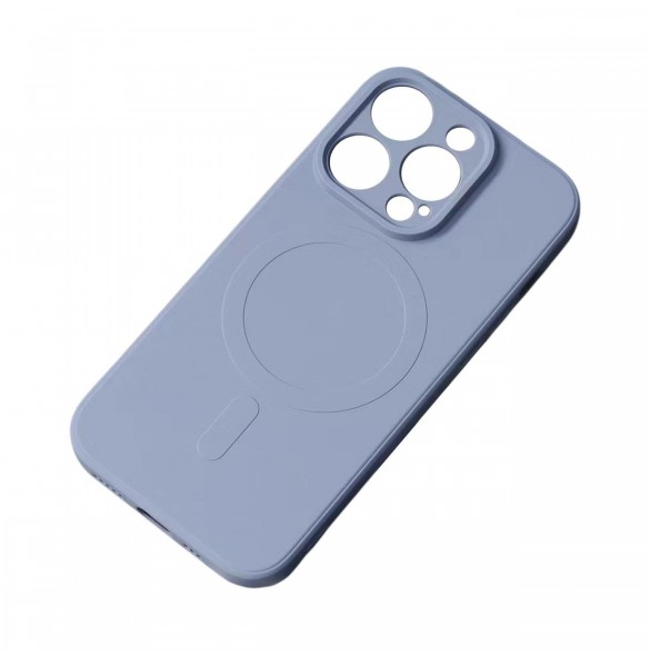 MagSafe-kompatibelt silikonfodral till iPhone 15 Plus Silikonfodral - Grå