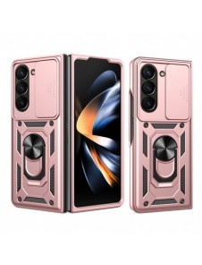 Hybrid Armor Camshield-fodral för Z Fold 5 5G med kameraskydd - Rosa