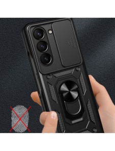 Hybrid Armor Camshield-fodral för Z Fold 5 5G med kameraskydd - Svart