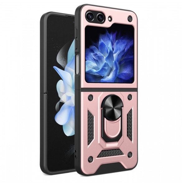 Hybrid Armor Camshield-fodral för Z Flip 5 5G med kameraskydd - Rosa