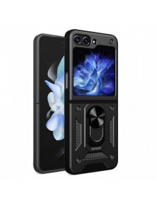 Hybrid Armor Camshield-fodral för Z Flip 5 5G med kameraskydd - Svart