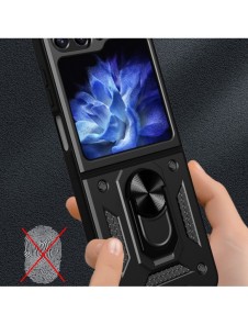 Hybrid Armor Camshield-fodral för Z Flip 5 5G med kameraskydd - Svart