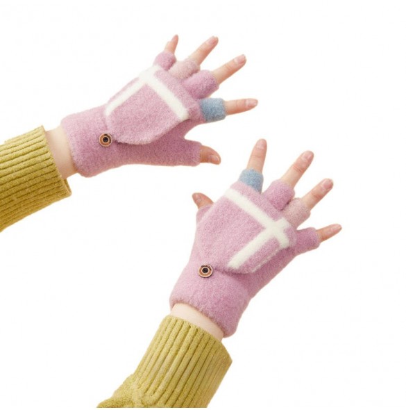 Vintertelefonhandskar för dam/barn - rosa