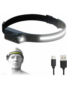 LED pannlampa med IPX4 rörelsesensor USB-C 1200 mAh - svart
