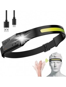 LED pannlampa med IPX4 rörelsesensor USB-C 1200 mAh - svart