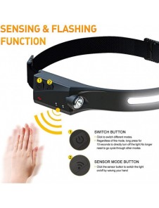 LED pannlampa med IPX4 rörelsesensor USB-C 1200 mAh - svart
