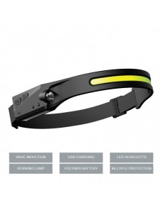 LED pannlampa med IPX4 rörelsesensor USB-C 1200 mAh - svart
