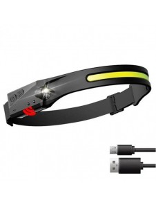 LED pannlampa med IPX4 rörelsesensor USB-C 1200 mAh - svart