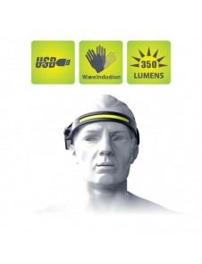LED pannlampa med IPX4 rörelsesensor USB-C 1200 mAh - svart
