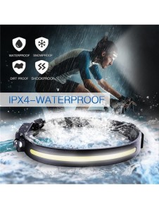 LED pannlampa med IPX4 rörelsesensor USB-C 1200 mAh - svart