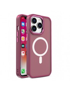 Magnetic Color Matte Fodral till iPhone 15 Pro Max - Burgundy