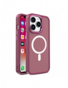 Magnetic Color Matte Fodral till iPhone 15 Pro Max - Burgundy