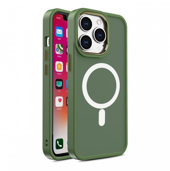 Magnetfodral med MagSafe Color Matte Fodral till iPhone 15 Pro - grön