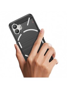 Carbon Case silikonfodral till Nothing Phone 2 - svart