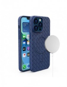 MagSafe Woven Fodral till iPhone 14 Pro - marinblå