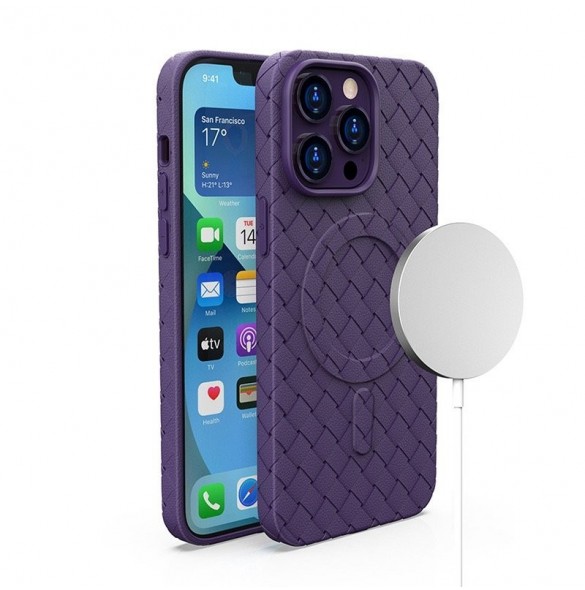 MagSafe Woven Fodral till iPhone 14 Pro Max - lila