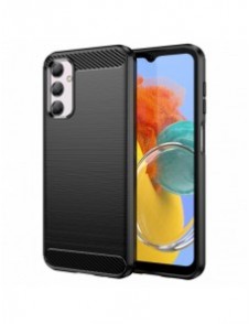 Flexibelt karbonmönsterfodral till Samsung Galaxy M14 Carbon Case - svart