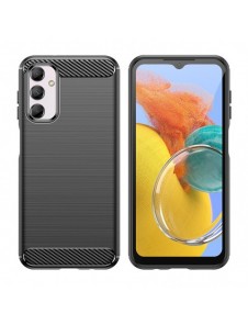 Flexibelt karbonmönsterfodral till Samsung Galaxy M14 Carbon Case - svart