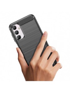 Flexibelt karbonmönsterfodral till Samsung Galaxy M14 Carbon Case - svart