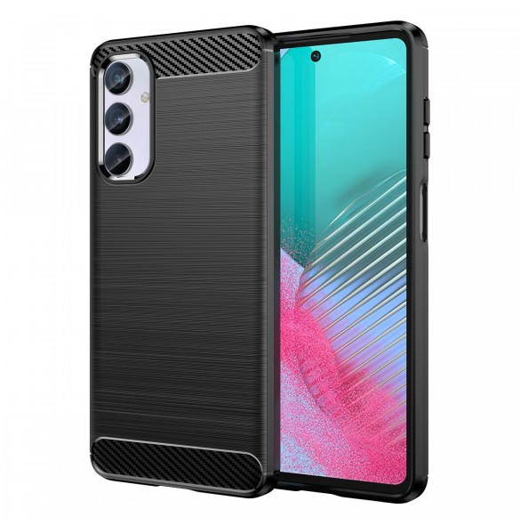 Flexibelt karbonmönsterfodral till Samsung Galaxy M54 Carbon Case - svart