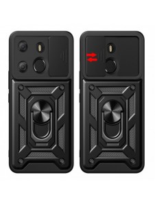 Hybrid Armor Camshield fodral till Tecno Pop 7 med kameraskydd - svart