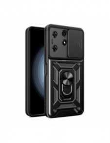 Hybrid Armor Camshield fodral till Tecno Spark 10 med kameraskydd - svart