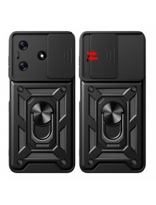 Hybrid Armor Camshield-fodral till Tecno Spark 10 Pro med kameraskydd - svart