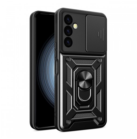 Hybrid Armor Camshield fodral till Samsung M34 med kameraskydd - svart