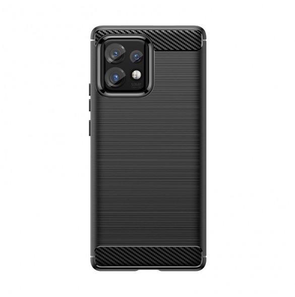 Carbon Case silikonfodral till Motorola Edge 40 Pro - svart