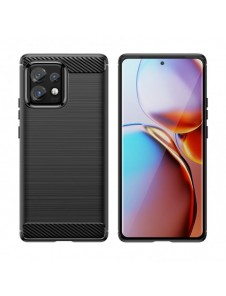 Carbon Case silikonfodral till Motorola Edge 40 Pro - svart