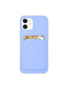 Kortfodral silikonplånbok med ficka för dokumentkort för iPhone 13 Pro - Lila