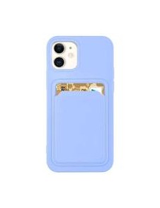 Kortfodral silikonplånbok med ficka för dokumentkort för iPhone 13 Pro - Lila
