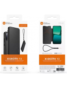 Gjord för Xiaomi bokfodral med halsband för Xiaomi 13 Black