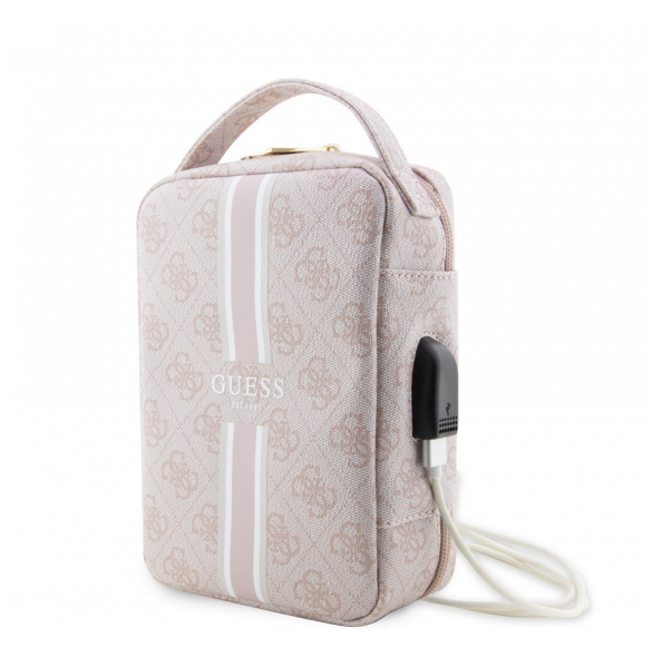 Guess PU 4G Printed Stripes Travel Universal Bag Pink