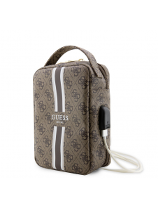 Guess PU 4G Printed Stripes Travel Universal Bag Brun