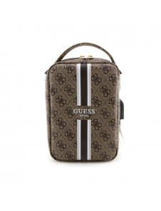Guess PU 4G Printed Stripes Travel Universal Bag Brun