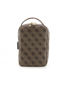 Guess PU 4G Printed Stripes Travel Universal Bag Brun