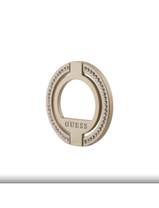 Guess - Magsafe Ringställ Med Präggad Logo Och Rhinestenes - Guld