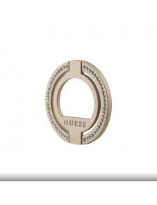 Guess - Magsafe Ringställ Med Präggad Logo Och Rhinestenes - Guld
