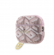 Airpods Pro 2 Guess - Airpods-fodral Pu G Kub Och Guld Metalllogo Classic Med Charm - Rosa