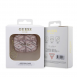 Airpods Pro Guess - Airpods-fodral Pu G Cube Och Guld Metalllogo Classic Med Charm - Rosa