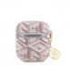 Airpods 1/2 Guess - Airpods-fodral Pu G Kub Och Guld Metalllogo Klassisk Med Charm - Rosa