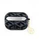 Airpods Pro 2 Guess - Airpods-fodral Pu G Kub Och Guld Metalllogo Classic Med Charm - Svart