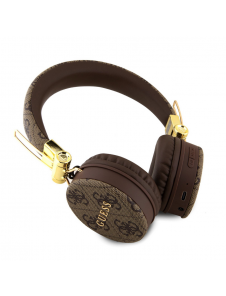 Guess - Bluetooth-hörrtelefon Ljud 4g Pu-läder Med Metalllogo - Brunt