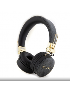 Guess - Bluetooth-hörrtelefon Ljud 4g Pu-läder Med Metalllogo - Svart